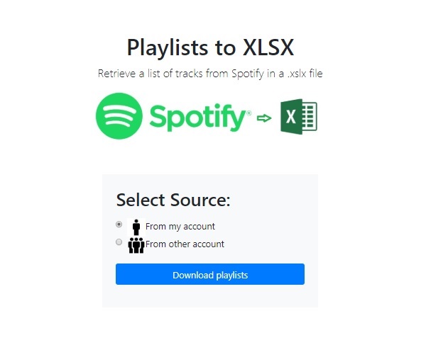Descarga listas de reproduccion de Spotify en un archivo excel (.xlsx)